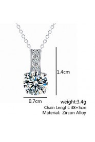 Fashion Shiny Transparent Zircon Crystal Teardrop-shaped Clavicle Chain Necklaces Birthday Gift