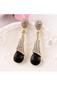 Temperament Maiden Water Droplets Shape Sapphire Earrings Bridal Accessories