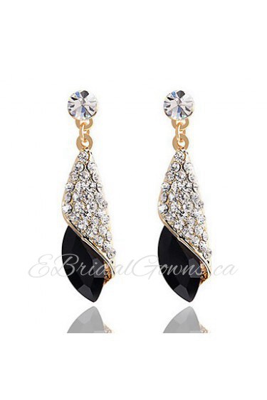 Full Of Diamond Emerald Heart Of Ocean Droplets Earrings Wedding Jewelry