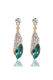 Full Of Diamond Emerald Heart Of Ocean Droplets Earrings Wedding Jewelry