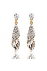 Full Of Diamond Emerald Heart Of Ocean Droplets Earrings Wedding Jewelry