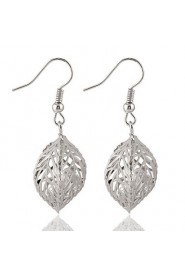 Fashion Hollow Out Metal Leaves Earrings