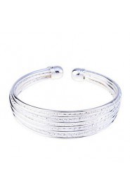 Fashion Alloy Silver Plated Carve Wire Bracelet Cuff