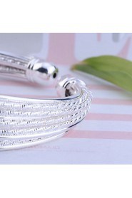 Fashion Alloy Silver Plated Carve Wire Bracelet Cuff