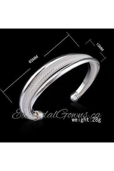 Fashion Sterling Silver Plated Bangle Women's Bracelet