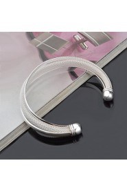 Fashion Sterling Silver Plated Bangle Women's Bracelet