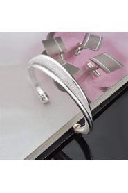 Fashion Sterling Silver Plated Bangle Women's Bracelet