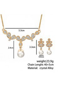 Fashion Angel Wings Pearl Flower Type Temperament Jewelry Sets