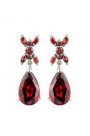 Brass With Cubic Zirconia Drop Earrings (More Colors)