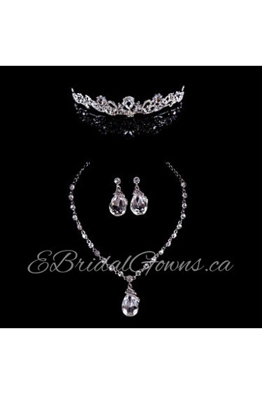 Ladies'/Women's Alloy Wedding/Party Jewelry Set With Rhinestone