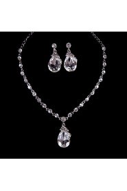 Ladies'/Women's Alloy Wedding/Party Jewelry Set With Rhinestone