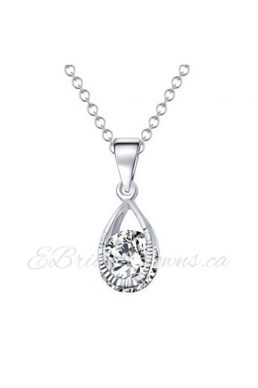 Dream Angel Crystal Teardrop-shaped Transparent Zircon Clavicle Chain Valentines Necklaces