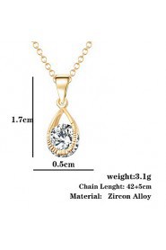 Dream Angel Crystal Teardrop-shaped Transparent Zircon Clavicle Chain Valentines Necklaces