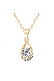 Dream Angel Crystal Teardrop-shaped Transparent Zircon Clavicle Chain Valentines Necklaces