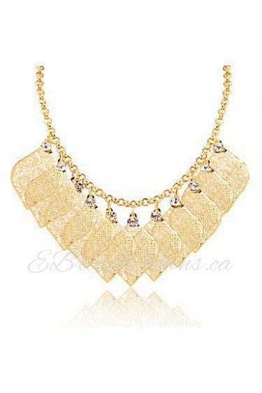 Temperament Leaf Shape Gold Sequins Nightclub Punk Necklaces