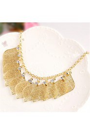 Temperament Leaf Shape Gold Sequins Nightclub Punk Necklaces