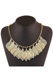 Temperament Leaf Shape Gold Sequins Nightclub Punk Necklaces