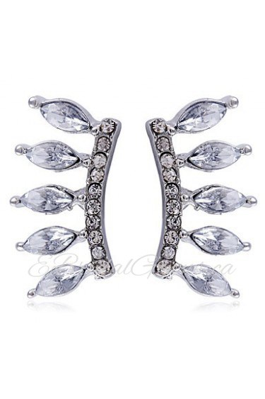 Classic Transparent Crystal Eyelashes Diamond Small Crown Ear Clip