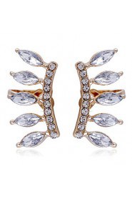 Classic Transparent Crystal Eyelashes Diamond Small Crown Ear Clip