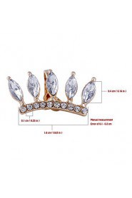 Classic Transparent Crystal Eyelashes Diamond Small Crown Ear Clip