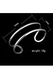 Fashion Sterling Silver Plated Wave Bangle Women's Bracelet