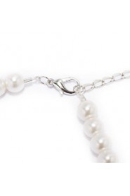 Gorgeous Clear Crystals With Imitation Pearls Wedding Bridal Jewelry Set,Including Necklace And Earrings