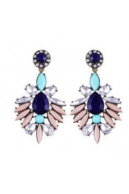 Bohemia Exaggerated Retro Luxury Gem Big Colorful Rhinestone Hyperbole Earrings