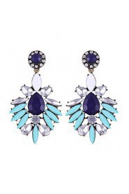 Bohemia Exaggerated Retro Luxury Gem Big Colorful Rhinestone Hyperbole Earrings