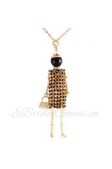 Fashion Girl Dolls Rhinestone Necklaces Sweater Chain