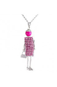 Fashion Girl Dolls Rhinestone Necklaces Sweater Chain