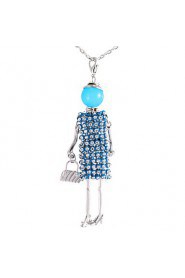 Fashion Girl Dolls Rhinestone Necklaces Sweater Chain