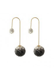 Multicolor Grind Arenaceous Double Gradient Color Shiny Crystal Ball Earrings