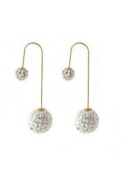 Multicolor Grind Arenaceous Double Gradient Color Shiny Crystal Ball Earrings