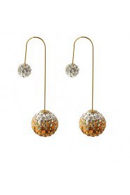 Multicolor Grind Arenaceous Double Gradient Color Shiny Crystal Ball Earrings