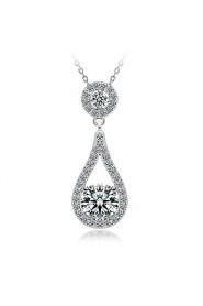 Women's Cubic Zirconia/Brass/Vermeil Necklace Wedding/Daily Cubic Zirconia