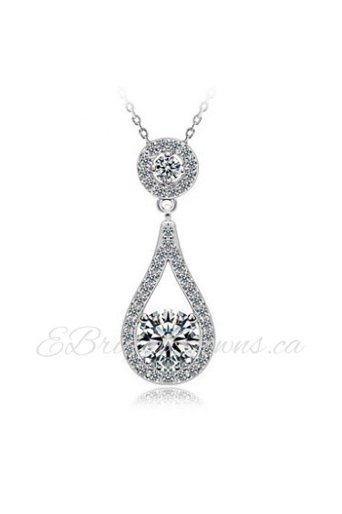 Women's Cubic Zirconia/Brass/Vermeil Necklace Wedding/Daily Cubic Zirconia