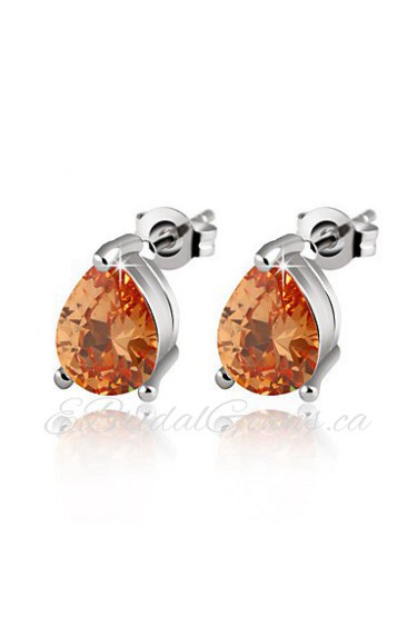 Fashion Shine Lovely Zircon Elegant Purple Sweet Earrings