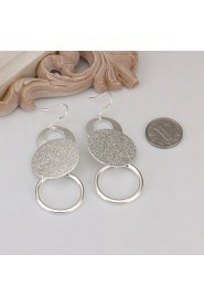 Fashion Round Shape Silver Plated Foreign Trade Earring Studs(Silver)(1Pair)