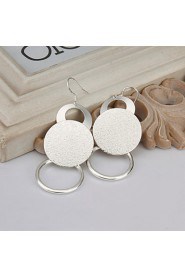 Fashion Round Shape Silver Plated Foreign Trade Earring Studs(Silver)(1Pair)