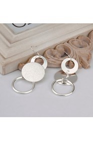 Fashion Round Shape Silver Plated Foreign Trade Earring Studs(Silver)(1Pair)