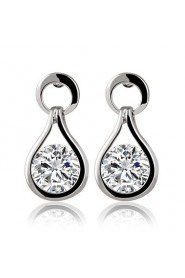 Contracted Zircon Sparkling Crystal Teardrop-shaped Earrings Bridal Jewelry