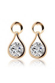 Contracted Zircon Sparkling Crystal Teardrop-shaped Earrings Bridal Jewelry