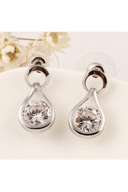 Contracted Zircon Sparkling Crystal Teardrop-shaped Earrings Bridal Jewelry