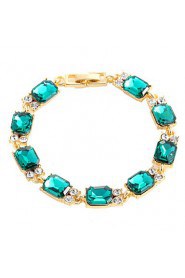 Hot Style Auger Interlocking Square Shape Emerald Bracelets