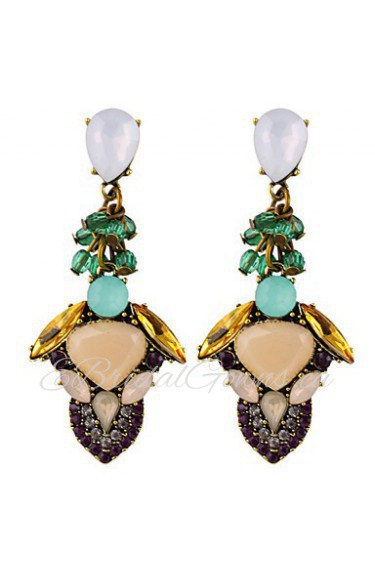 Rice Beads Bohemia Beach Wind Multicolored Gems Earrings