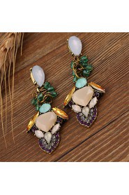 Rice Beads Bohemia Beach Wind Multicolored Gems Earrings