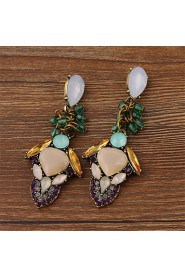 Rice Beads Bohemia Beach Wind Multicolored Gems Earrings