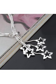 Stylish Sterling Silver Star Dangle Women's Bracelet