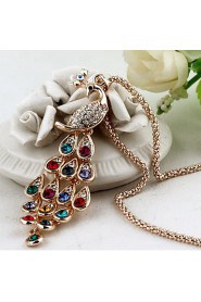 Lucky Star Women's Vintage Colorful Peacock Chain Necklace