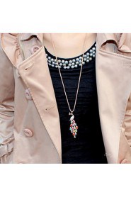 Lucky Star Women's Vintage Colorful Peacock Chain Necklace